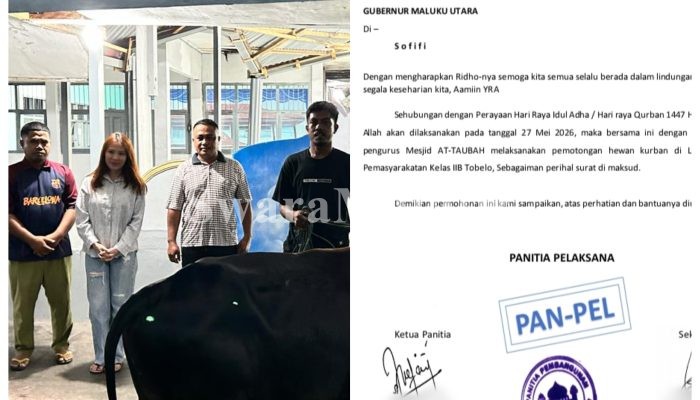 Lapas Tobelo Terima Hewan Kurban, Sumbangan atas Nama Aurelia Indah Molle Diduga dari Pemprov