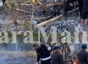 Kompi 1 Yon A Pelopor Brimob Halmahera Utara Berhasil Padamkan Kebakaran Lahan Milik Warga Desa Mawea