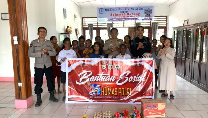 Peringati HUT Humas Polri ke-75, Humas Polres Halut Salurkan Bantuan Sosial